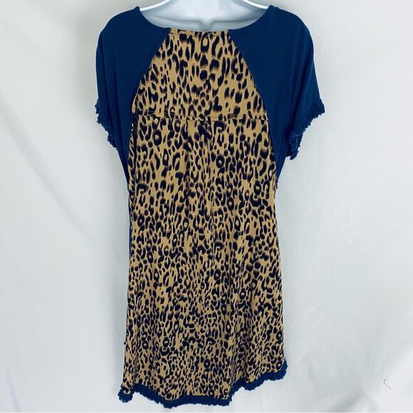 Blue and Leopard Print Women's Dress - Picture 6 of 10